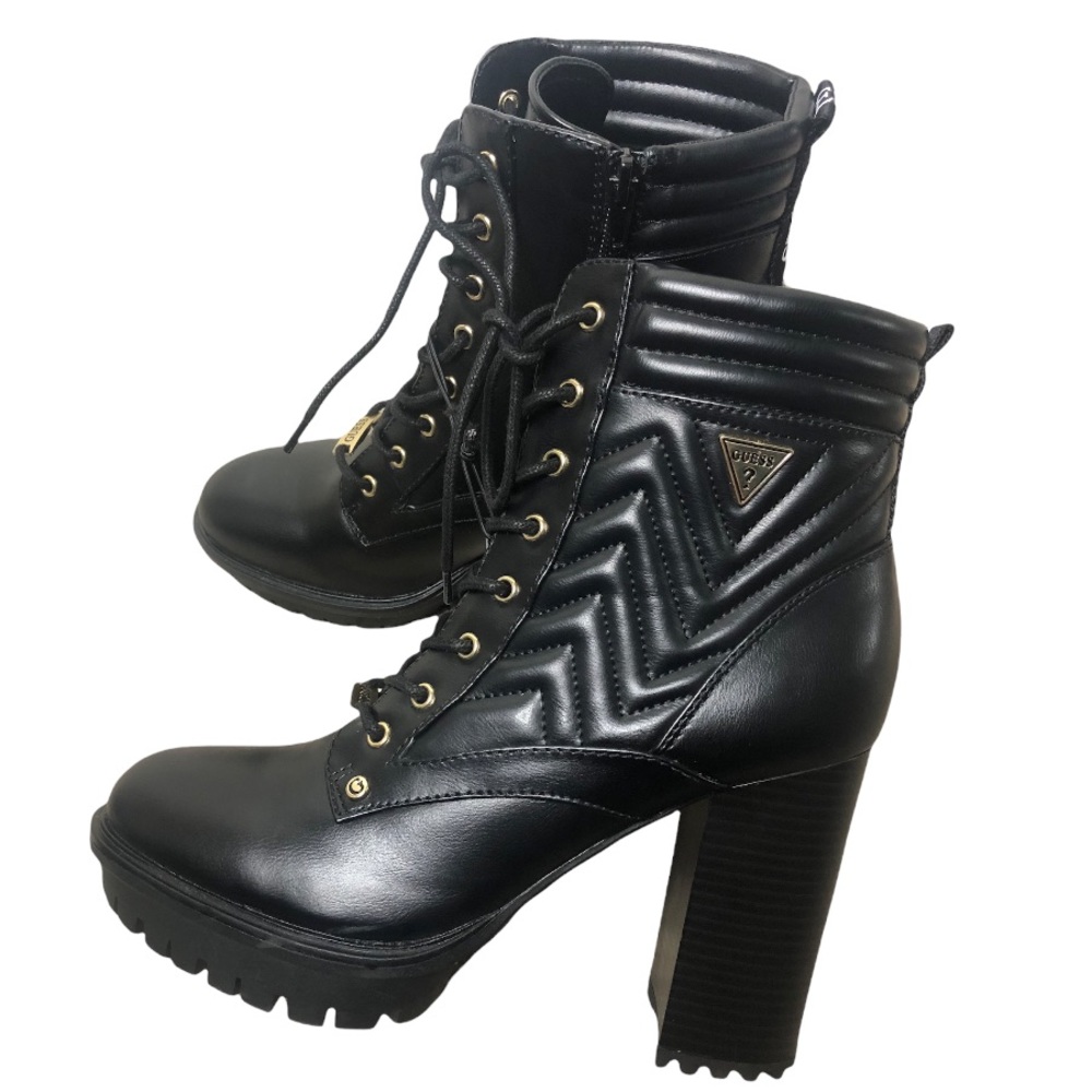 GUESS black Boots with laces and platform heel Manners Sz 10 - Picture 10 of 14